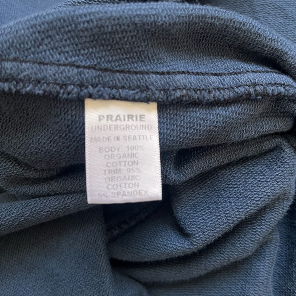 Prairie Underground zip up navy hood tunic organic cotton XL long cloak pockets - Picture 7 of 9